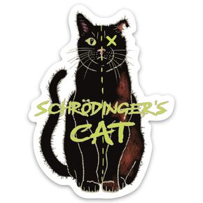 Physics Gift Schrödinger's Cat Meme Sticker - Einstein, Quantum Mechanics, Science Joke, Funny Physics Gift, Dead Cat, Science Sticker