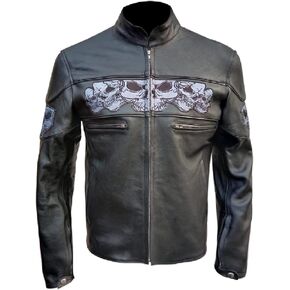 LP-FACON Mens DP Sport Motorcycle Riding Jacket | Racer Protective Armor Padded Biker Leather Jacket