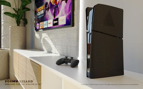 لوحة حماية نحيفة من Foamy Lizard Illuminati PS5 لوحدة التحكم Playstation 5 Slim، ملحقات بديلة غير لامعة، ABS حماية عالية القوة، فتحات تبريد، ملاءمة دقيقة (رقمي أسود) in Saudi Arabia
