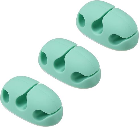 MECCANIXITY 3pcs Cable Clips Cord Organizer for Desk, 3 Slots Silicone Adhesive Cord Holders Organizer Cable Management for USB Charging Cable, Black in Kuwait