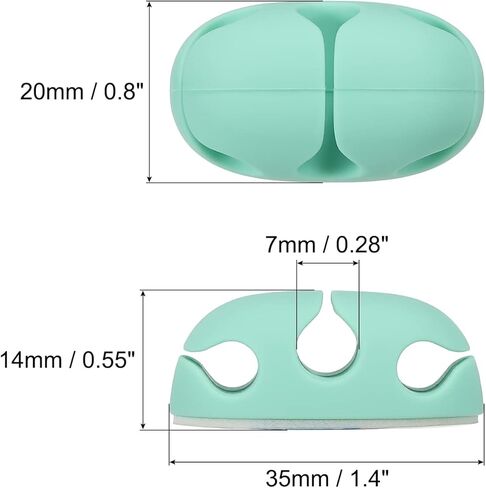 MECCANIXITY 3pcs Cable Clips Cord Organizer for Desk, 3 Slots Silicone Adhesive Cord Holders Organizer Cable Management for USB Charging Cable, Black in Kuwait