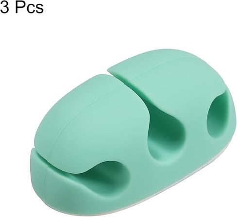 MECCANIXITY 3pcs Cable Clips Cord Organizer for Desk, 3 Slots Silicone Adhesive Cord Holders Organizer Cable Management for USB Charging Cable, Black in Kuwait