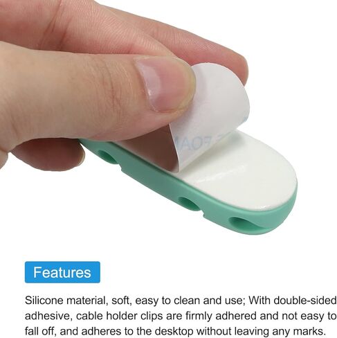 MECCANIXITY 3pcs Cable Clips Cord Organizer for Desk, 3 Slots Silicone Adhesive Cord Holders Organizer Cable Management for USB Charging Cable, Black in Kuwait