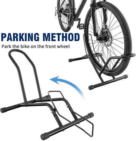 Bike Parking Stand Bike Floor Stand Single Portable for 16-29 Inch Road Mountain Bike Kid Bicycle Stand Bike Wheel Holder Garage Bike Stand Floor Vertical Indoor Outdoor in Saudi Arabia