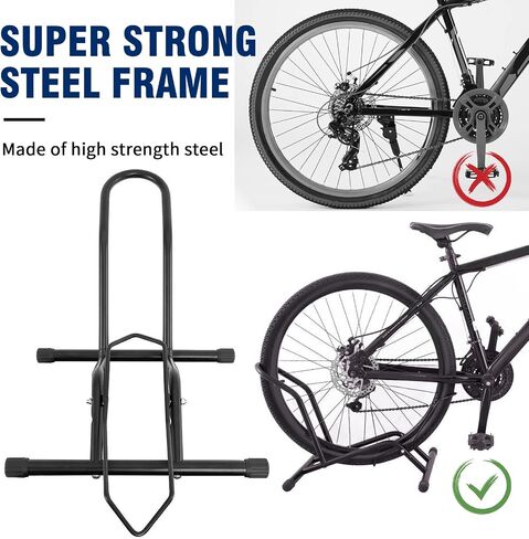 Bike Parking Stand Bike Floor Stand Single Portable for 16-29 Inch Road Mountain Bike Kid Bicycle Stand Bike Wheel Holder Garage Bike Stand Floor Vertical Indoor Outdoor in Saudi Arabia