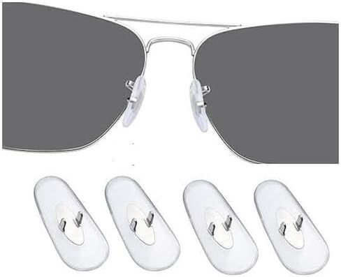 2 Pairs Replacement Nose Pads for Ray-Ban Aviator RB3025 3026 Sunglasses Repair Kit (Siver) in Saudi Arabia