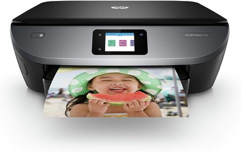 HP ENVY Photo 7155 All-in-One Wireless Black Color Printer 2.65 Inch Touchscreen Display, Scan, Copy, Web, Wi-Fi, USB, AirPrint, Automatic Document Feeder, Memory Card Slot, Black (Renewed) in Saudi Arabia