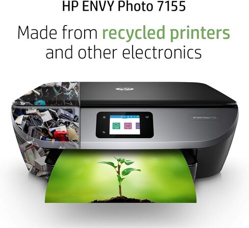 HP ENVY Photo 7155 All-in-One Wireless Black Color Printer 2.65 Inch Touchscreen Display, Scan, Copy, Web, Wi-Fi, USB, AirPrint, Automatic Document Feeder, Memory Card Slot, Black (Renewed) in Saudi Arabia