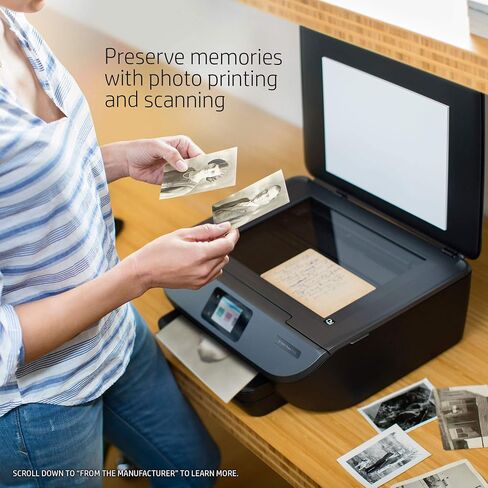 HP ENVY Photo 7155 All-in-One Wireless Black Color Printer 2.65 Inch Touchscreen Display, Scan, Copy, Web, Wi-Fi, USB, AirPrint, Automatic Document Feeder, Memory Card Slot, Black (Renewed) in Saudi Arabia