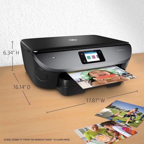 HP ENVY Photo 7155 All-in-One Wireless Black Color Printer 2.65 Inch Touchscreen Display, Scan, Copy, Web, Wi-Fi, USB, AirPrint, Automatic Document Feeder, Memory Card Slot, Black (Renewed) in Saudi Arabia