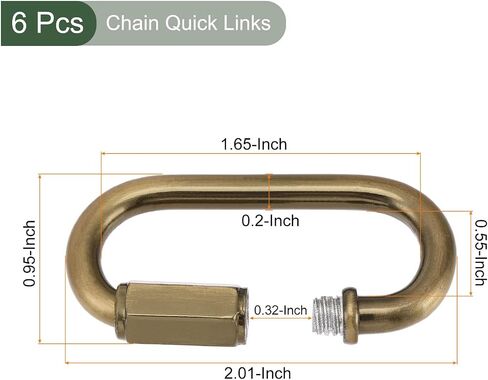 YOKIVE 8 Pcs Chain Connectors, Chain Locking Quick Link, Great for Light, Key, Camping, Backpack, Rope (Electrophoretic Gold, 5mm Thick) in Saudi Arabia