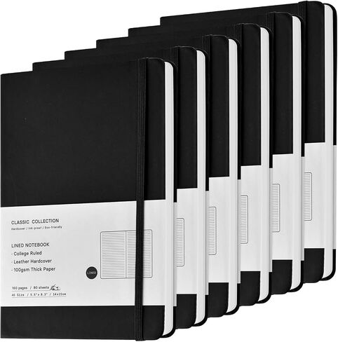 12 Pack Notebooks Journals Hardcover Spiral Notebook College Ruled Lined Paper Notebooks Subject Notebook A5 Size 5.5"x 8.3" for Office and School Supplies (Black) in Saudi Arabia