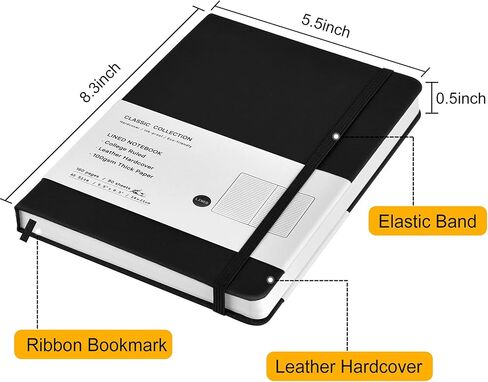 12 Pack Notebooks Journals Hardcover Spiral Notebook College Ruled Lined Paper Notebooks Subject Notebook A5 Size 5.5"x 8.3" for Office and School Supplies (Black) in Saudi Arabia