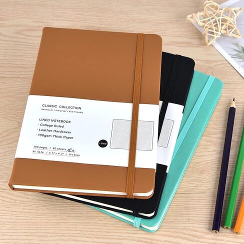 12 Pack Notebooks Journals Hardcover Spiral Notebook College Ruled Lined Paper Notebooks Subject Notebook A5 Size 5.5"x 8.3" for Office and School Supplies (Black) in Saudi Arabia
