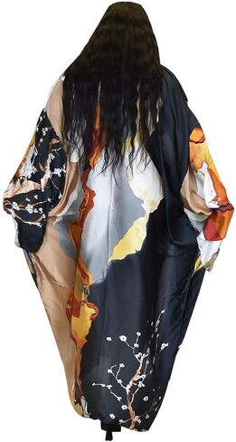 Womens Floral Satin Swimwear Maxi Long Kimono Robe Coverups Cover Ups in Saudi Arabia