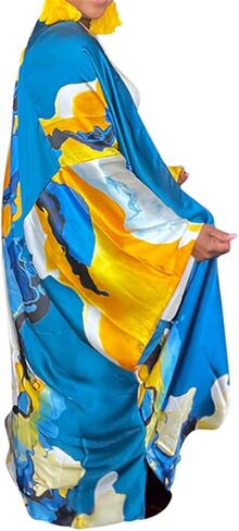 Womens Floral Satin Swimwear Maxi Long Kimono Robe Coverups Cover Ups in Saudi Arabia