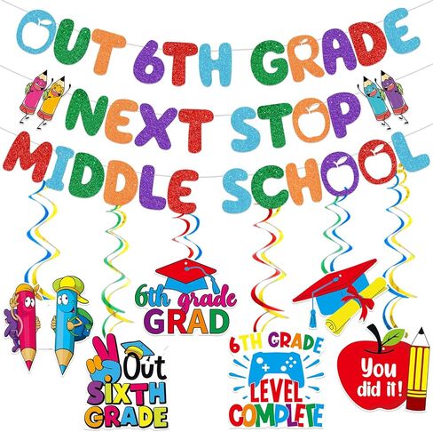 السلام خارج راية الصف السادس التالي وقف المدرسة المتوسطة راية المدرسة الابتدائية التخرج الزينة راية التخرج الصف السادس لفئة 2024 زخرفة حزب التخرج in Kuwait