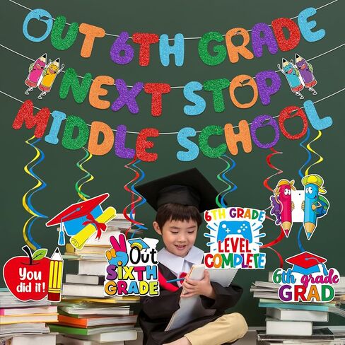 السلام خارج راية الصف السادس التالي وقف المدرسة المتوسطة راية المدرسة الابتدائية التخرج الزينة راية التخرج الصف السادس لفئة 2024 زخرفة حزب التخرج in Kuwait