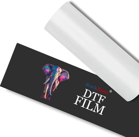 Rock Rose DTF Film Roll DTF Transfer Film 13" x 328 FT PreTreat Sheet PET Heat Transfer Paper for DYI Direct Print on T-Shirts Textile (Double Sided Coating) in Saudi Arabia