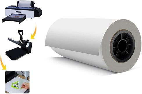Rock Rose DTF Film Roll DTF Transfer Film 13" x 328 FT PreTreat Sheet PET Heat Transfer Paper for DYI Direct Print on T-Shirts Textile (Double Sided Coating) in Saudi Arabia