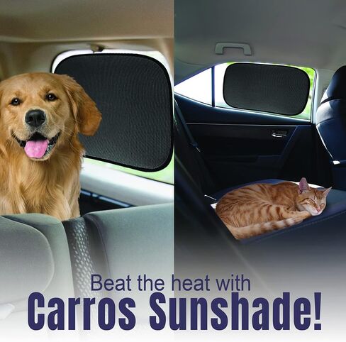 Carroo Dog and Cat Sunshade, Covers and Shields Pets and Interior from Sun Rays, Ideal for Side and Rear Windows, Keep Interior Cool, Premium Quality, 3-Pcs in Saudi Arabia