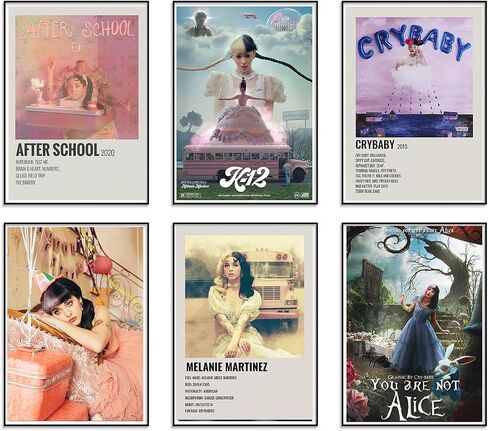 JSBADE Melanie Martinez Limited Edition Posters ，Rapper Posters Room Aesthetic Canvas Wall Art Prints for Teens, Boys, Girls Room Decor Set of 6 for(8x10inch, Unframed) in Saudi Arabia
