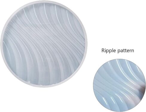 Ocean Coaster Resin Mold,Round Wavy Coasters Silicone Molds for Epoxy Resin,Riverbed Ocean Organizer Tray Plate Resin Casting Molds in Saudi Arabia
