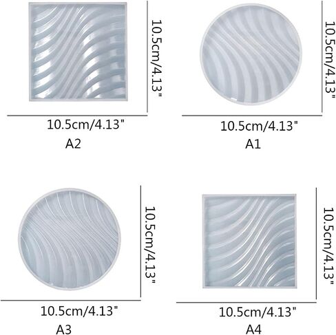 Ocean Coaster Resin Mold,Round Wavy Coasters Silicone Molds for Epoxy Resin,Riverbed Ocean Organizer Tray Plate Resin Casting Molds in Saudi Arabia