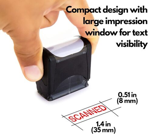 Self Inking Rubber Stamp, Refillable Red Ink Preinstalled - 1.4" x 0.51" X (35 x 8mm) (Approved) in Saudi Arabia