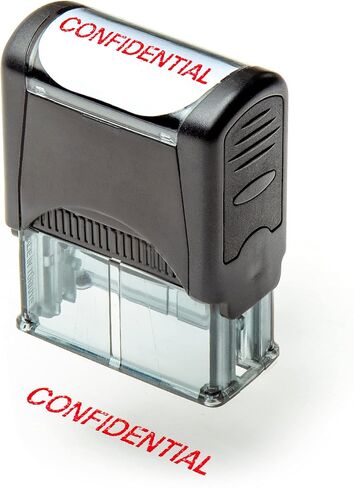 Self Inking Rubber Stamp, Refillable Red Ink Preinstalled - 1.4" x 0.51" X (35 x 8mm) (Approved) in Saudi Arabia