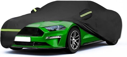 أغطية سيارة مقاومة للماء لعام 1994-2023 موستانج GT/كوبرا/شيلبي/بوليت/ECOBOOST (أسود) 210T مخصصة 6 طبقات شديدة التحمل مقاومة للماء وحماية من جميع الأحوال الجوية في الهواء الطلق in Kuwait