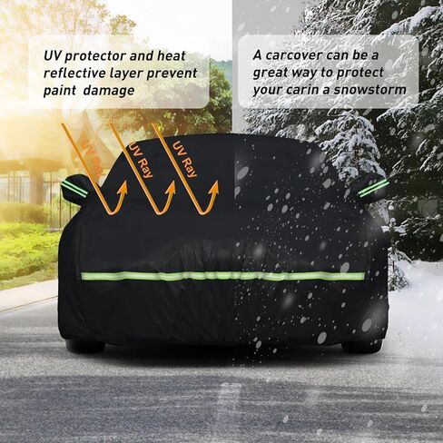 أغطية سيارة مقاومة للماء لعام 1994-2023 موستانج GT/كوبرا/شيلبي/بوليت/ECOBOOST (أسود) 210T مخصصة 6 طبقات شديدة التحمل مقاومة للماء وحماية من جميع الأحوال الجوية في الهواء الطلق in Kuwait