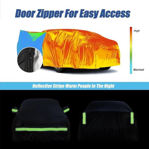 أغطية سيارة مقاومة للماء لعام 1994-2023 موستانج GT/كوبرا/شيلبي/بوليت/ECOBOOST (أسود) 210T مخصصة 6 طبقات شديدة التحمل مقاومة للماء وحماية من جميع الأحوال الجوية في الهواء الطلق in Kuwait