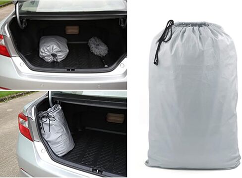 uxcell 3XXL+ Silver Tone Soft Aluminum Car Cover Outdoor Weather Waterproof Breathable Rain Snow Heat Resistant 570 x 190 x 160cm in Saudi Arabia