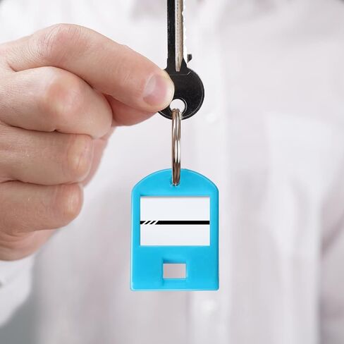 20 Pack Key Tags Plastic Key Labels Key Chain Tags with Ring and Label Window Sturdy Item Identifiers for Home, School, Office and More, 5 Colors in Kuwait