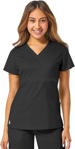 Maevn Women's EON Back Mesh Panel Mock Wrap Top in Kuwait