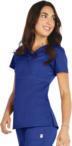 Maevn Women's EON Back Mesh Panel Mock Wrap Top in Kuwait