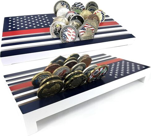 حامل عملات معدنية بعلم أمريكي، حامل عرض عملات معدنية مكون من 6 صفوف من تحدي العملات المعدنية in Kuwait