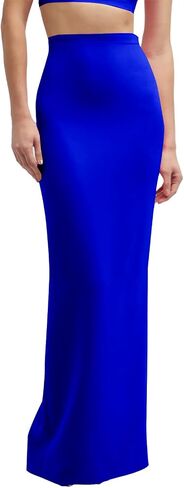 Vrtige Women's Casual High Waist Split Hem Back Zipper Long Maxi Skirt in Saudi Arabia