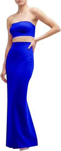 Vrtige Women's Casual High Waist Split Hem Back Zipper Long Maxi Skirt in Saudi Arabia