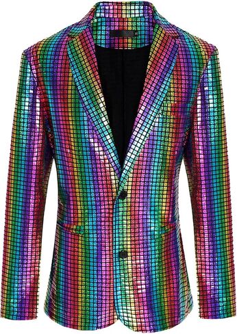 Men's 70s Disco Jacket Sequin Blazer Shiny Party Prom Outfit in Saudi Arabia