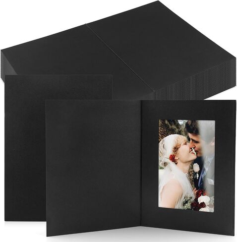 Golden State Art، حزمة مكونة من 50 مجلد صور مقاس 4 × 6 وإطار صور من الورق المقوى وبطاقات إطار صور ورقية وبطاقات تهنئة/دعوة، والمناسبات الخاصة: التخرج، عيد الميلاد، الزفاف (أبيض) in Saudi Arabia