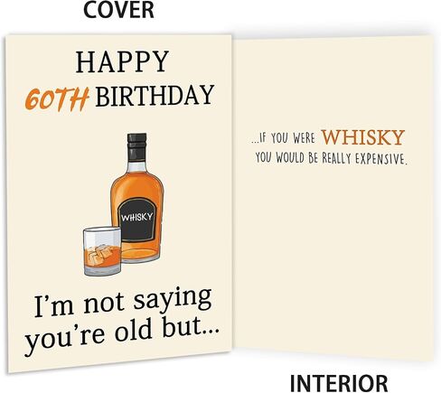 Funny Whiskey 40th Birthday Card, 40th Birthday Gifts Women Men, Unique 40th Birthday Decorations for Him Her, Happy 40 Year Old Birthday Card Gift for Husband Wife in Saudi Arabia