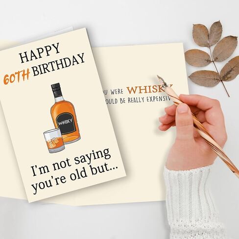 Funny Whiskey 40th Birthday Card, 40th Birthday Gifts Women Men, Unique 40th Birthday Decorations for Him Her, Happy 40 Year Old Birthday Card Gift for Husband Wife in Saudi Arabia