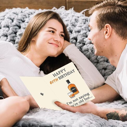 Funny Whiskey 40th Birthday Card, 40th Birthday Gifts Women Men, Unique 40th Birthday Decorations for Him Her, Happy 40 Year Old Birthday Card Gift for Husband Wife in Saudi Arabia