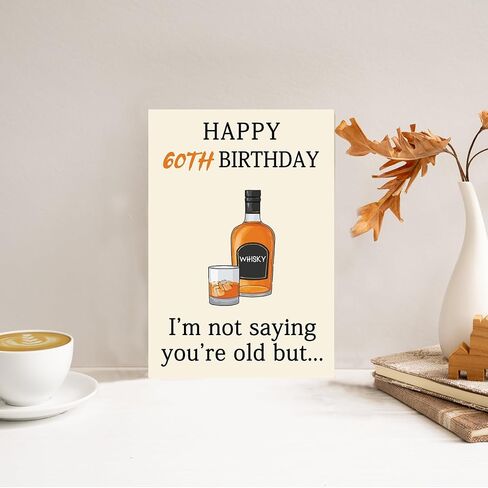 Funny Whiskey 40th Birthday Card, 40th Birthday Gifts Women Men, Unique 40th Birthday Decorations for Him Her, Happy 40 Year Old Birthday Card Gift for Husband Wife in Saudi Arabia