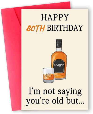 Funny Whiskey 40th Birthday Card, 40th Birthday Gifts Women Men, Unique 40th Birthday Decorations for Him Her, Happy 40 Year Old Birthday Card Gift for Husband Wife in Saudi Arabia