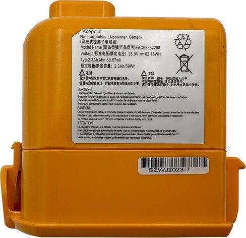 EAC63382208 استبدال البطارية لـ LG A9 MAX A9M، A958، A958SA، A958SK Cord Zero A9، A9 Plus A905M A907GMS A905RM A908MVR A9S A929KVM A958S A958SA A9K-PRO A9T-Ultra A916 25.2V 57.96Wh 230 0 مللي أمبير in Saudi Arabia
