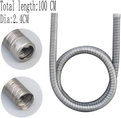 QISF أنبوب عادم داخلي 24 مم مع مشابك، فولاذ مقاوم للصدأ بطول 1 متر متوافق مع Webasto Eberspacher سخانات هواء الديزل لوقوف السيارات وخرطوم تنفيس غاز الديزل in Kuwait