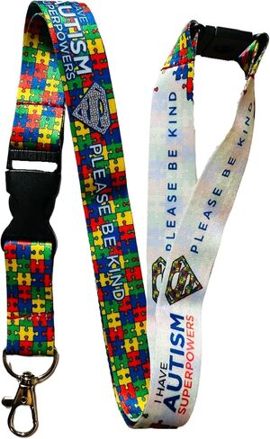 Autism Awareness Lanyard - I HAVE AUTISM SUPER POWERS - Pease Be Kind in Saudi Arabia